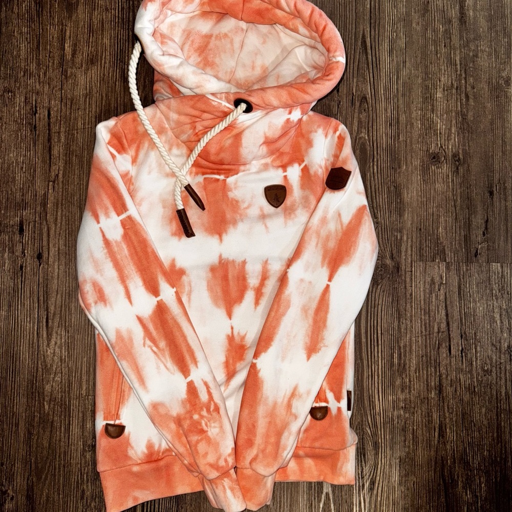 Wanakome Tie-Dye Orange and White Hoodie